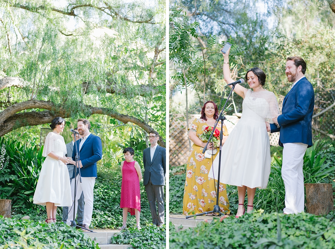 bride and groom full of emotion at their topanga canyon wedding