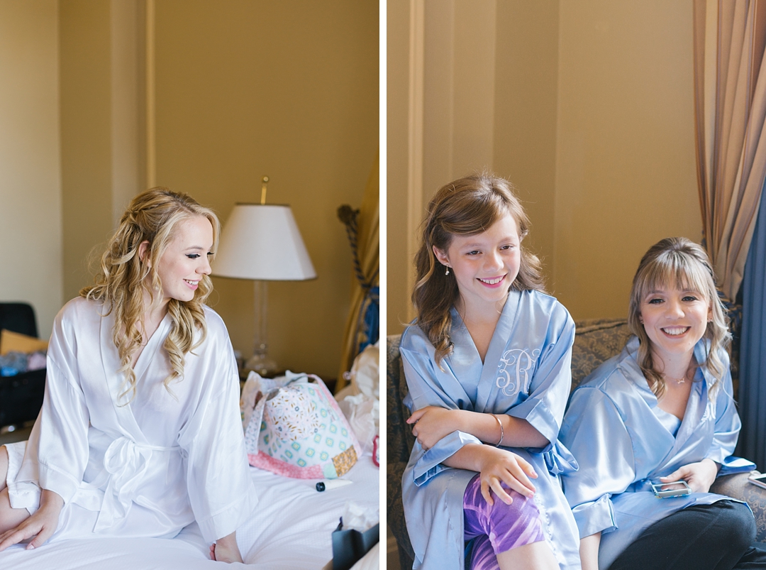 portrait of bride and her sister and niece at the Millennium Biltmore Hotel