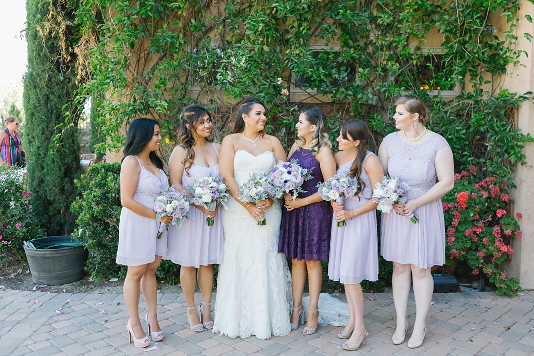 bride and bridesmaids in purple at gershon bachus 
