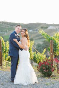 temecula winery wedding sunset photos of bride and groom