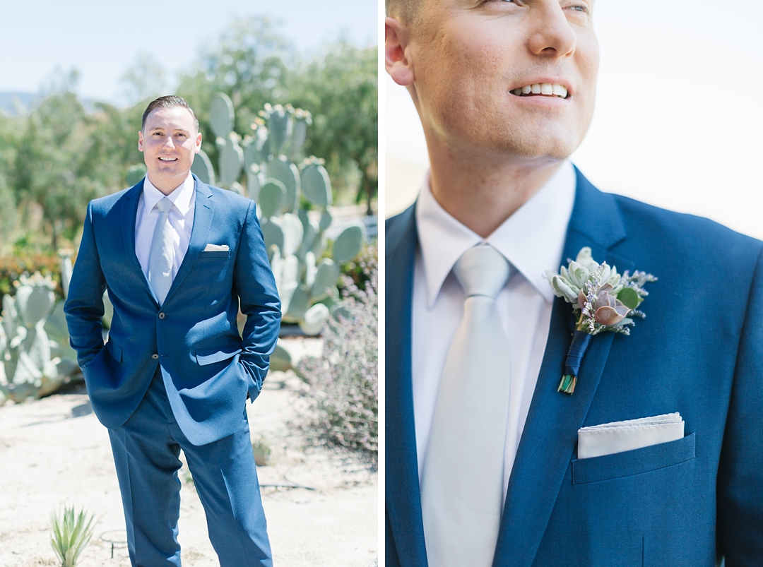 groom in blue suit, a fresh look for a summer wedding