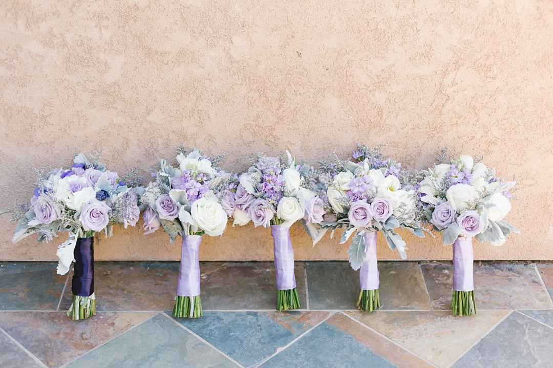 lavender and white bridesmaids bouquets