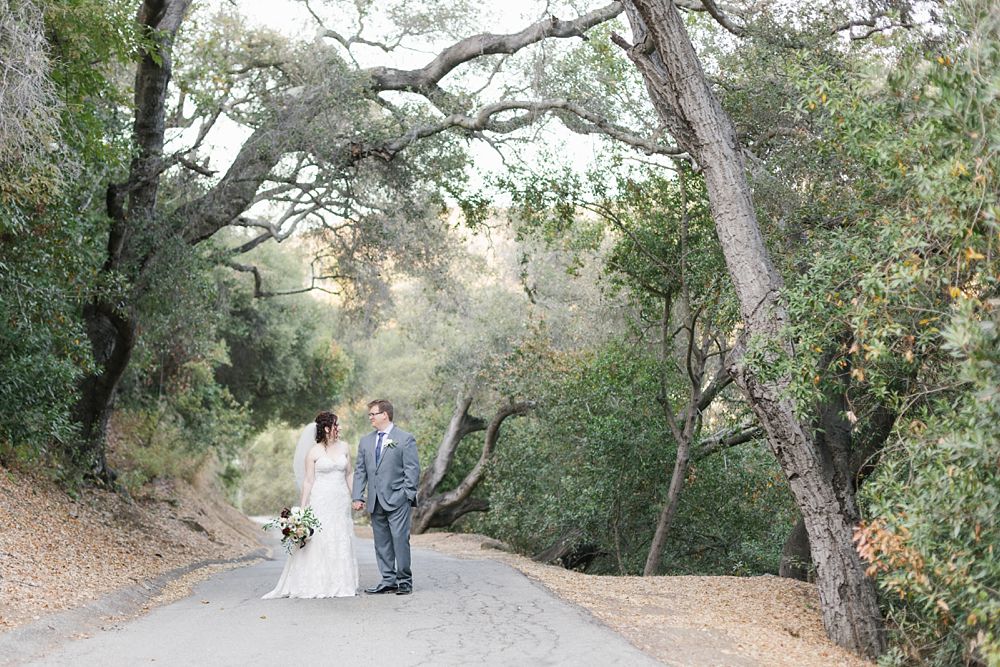 topanga canyon wedding photography bride and groom amongst oak trees