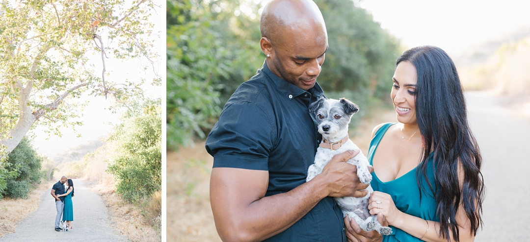solstice canyon engagement photos with dog