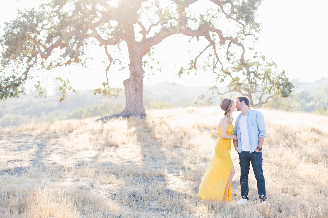 fashion forward Southern California anniversary session with yellow dress