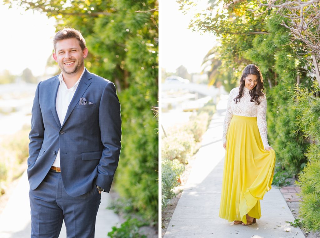 engagement session outfit ideas at venice canals in los angeles