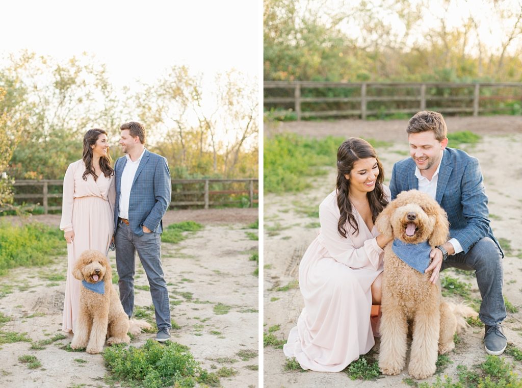 southern California engagement session with dog