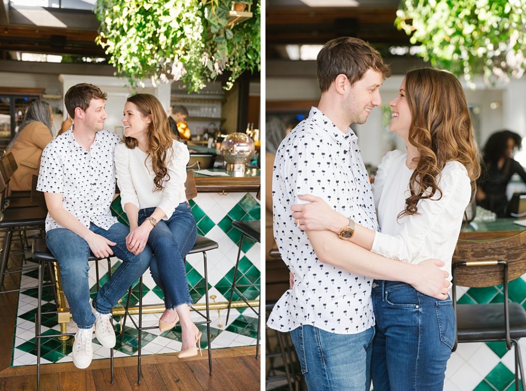 west hollywood engagement session at Conservatory WeHo