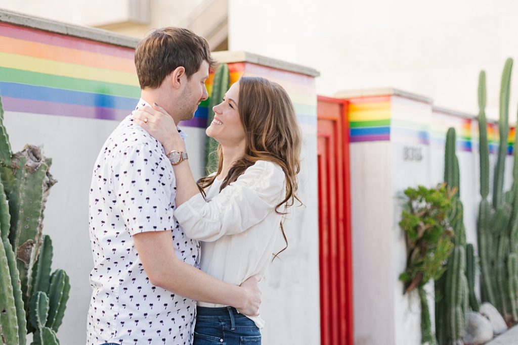 vibrant West Hollywood mural engagement session