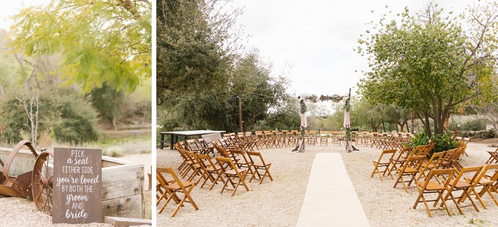 ceremony in the round at rustic Temecula vineyard wedding
