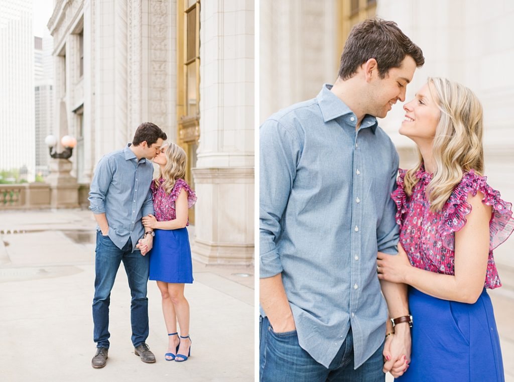 Downtown Chicago anniversary session at the Wrigley Building
