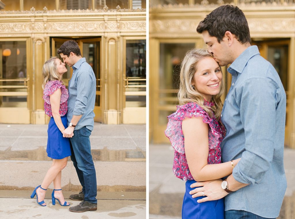 downtown Chicago anniversary session at the Wrigley Building