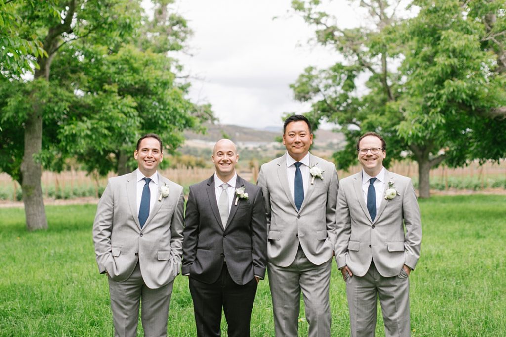 grey groomsmen suits at SoCal wedding