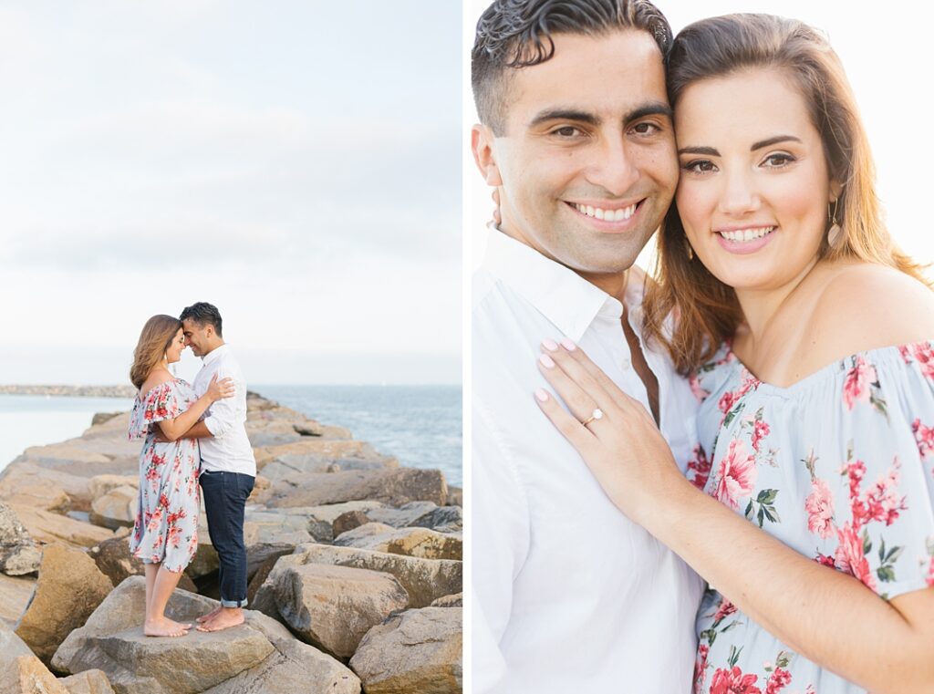Orange County engagement session photos of couple at the beach