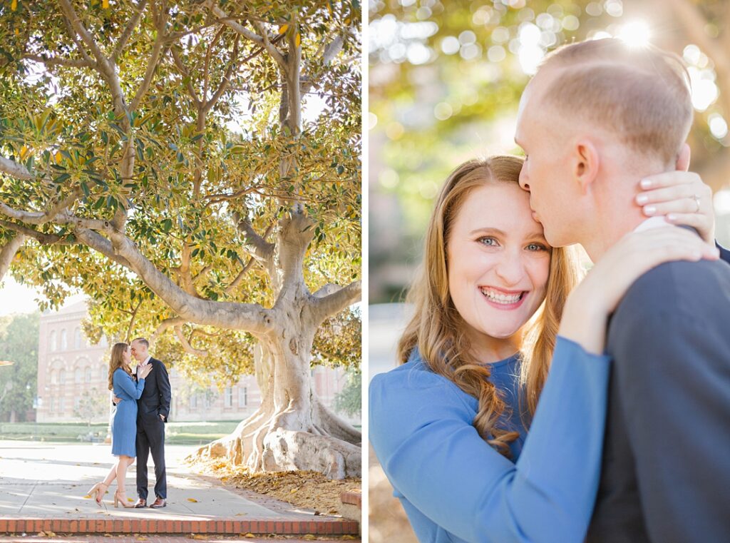 golden hour engagement session on UCLA campus