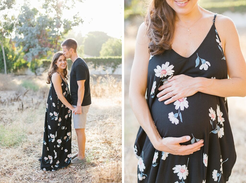 romantic golden hour maternity photos in Palos Verdes