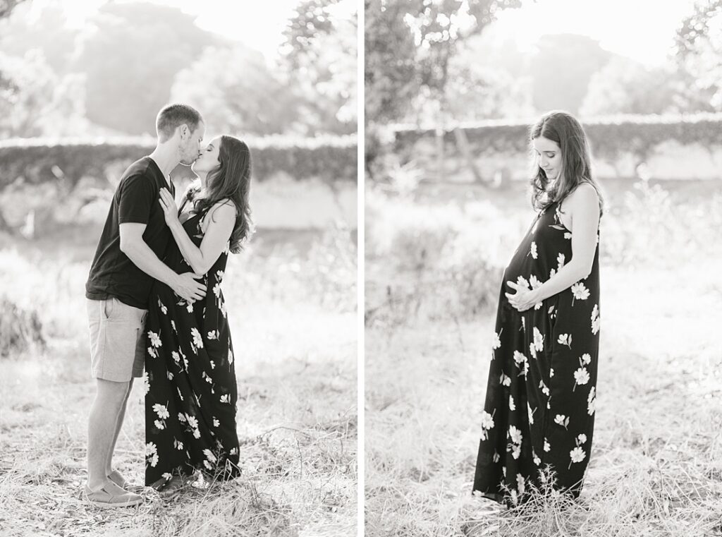 black and white maternity portraits in Palos Verdes