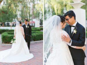 bride and groom photos at historic Los Angeles wedding venue