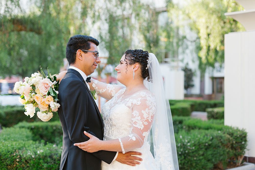 Bride and groom at downtown Los Angeles wedding