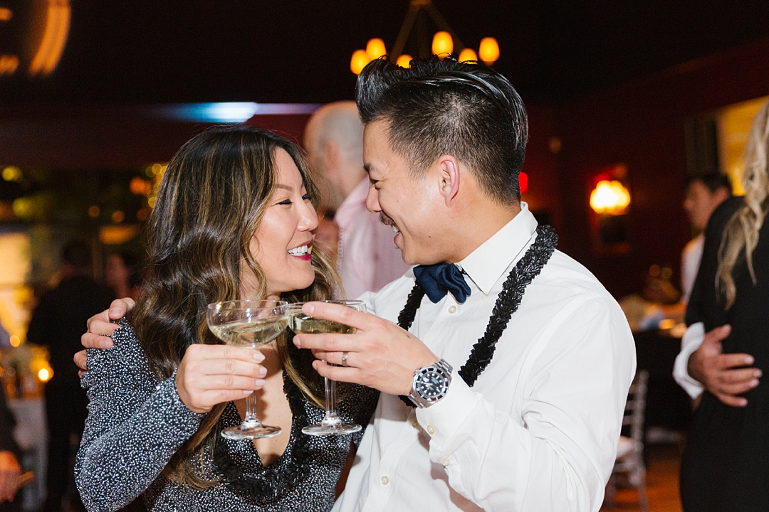 New Year's eve wedding toast in Southern California