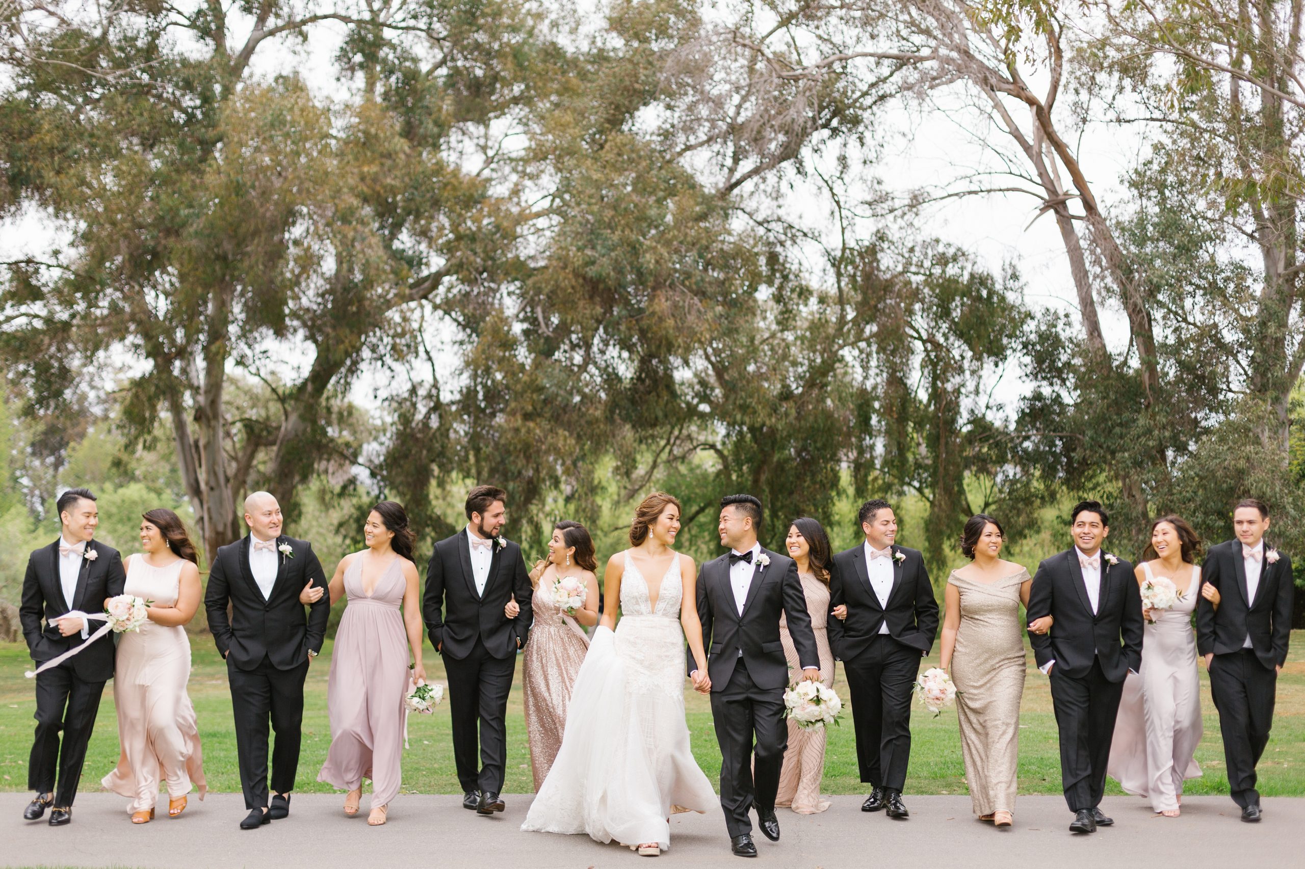 wedding party photos for luxury Huntington Beach wedding