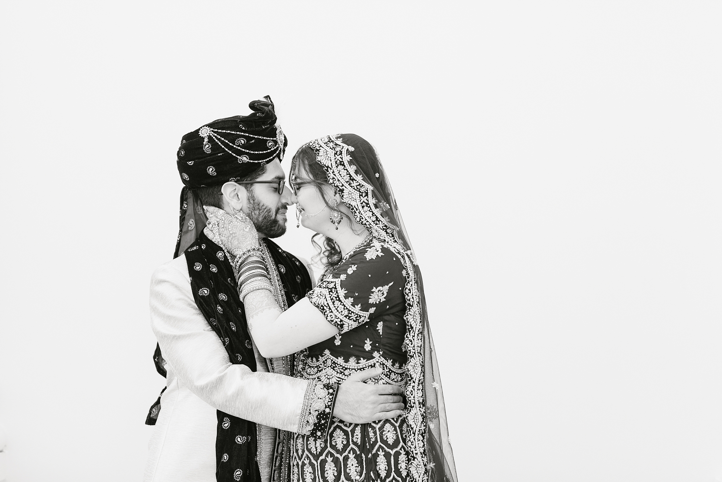 black and white timeless multicultural wedding photography
