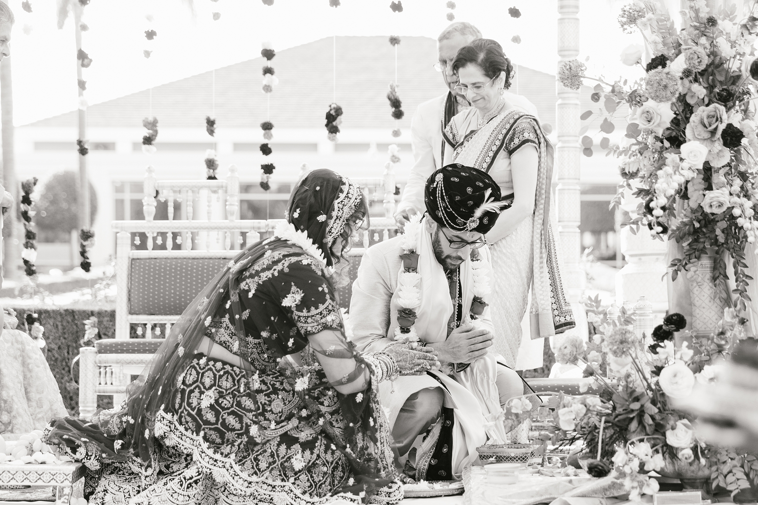 black and white timeless Indian wedding photography