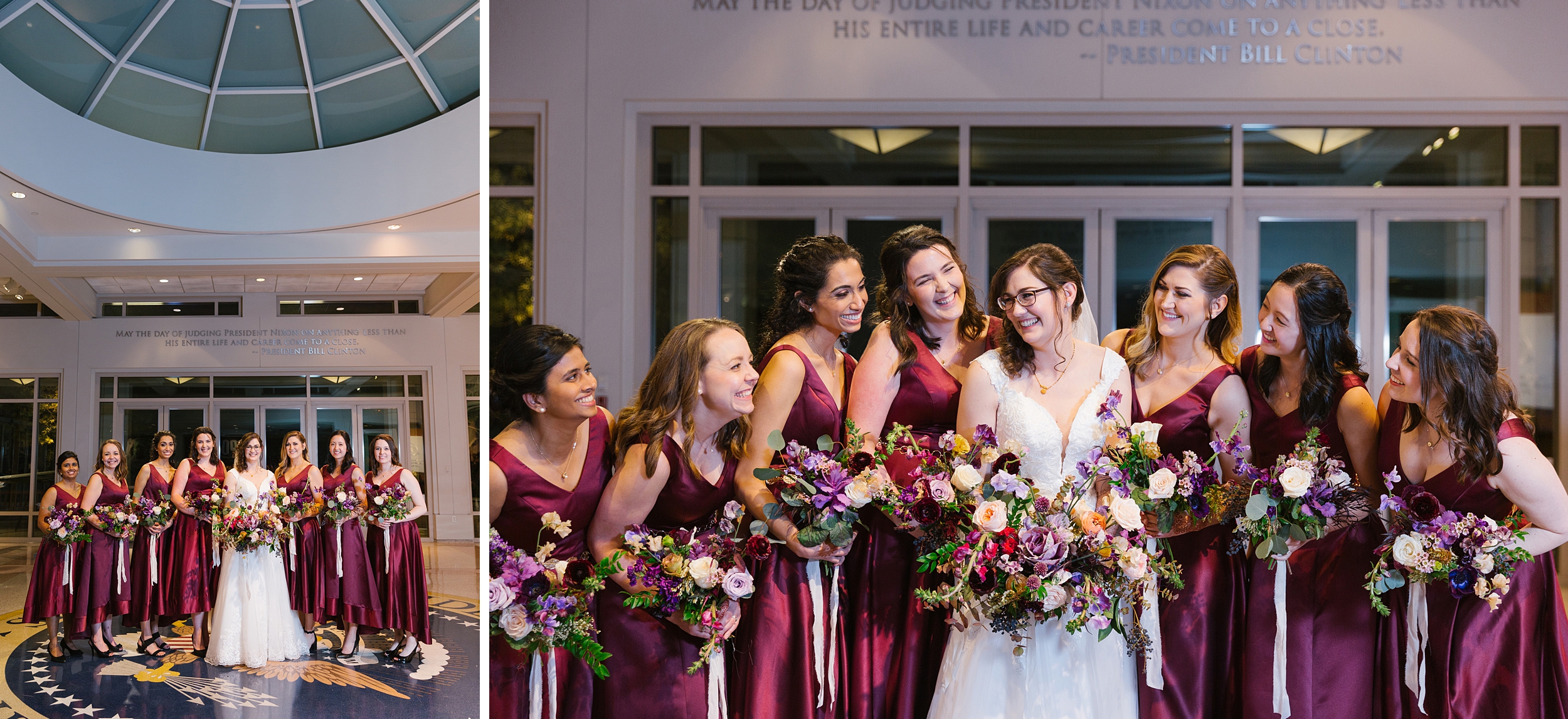 bridal party portraits for winter wedding in Orange County