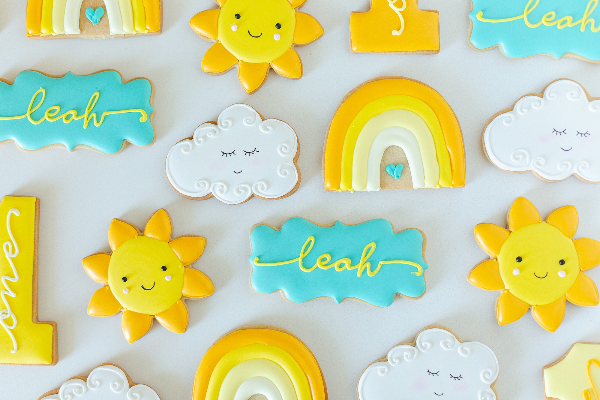 decorated sugar cookies for los angeles first birthday
