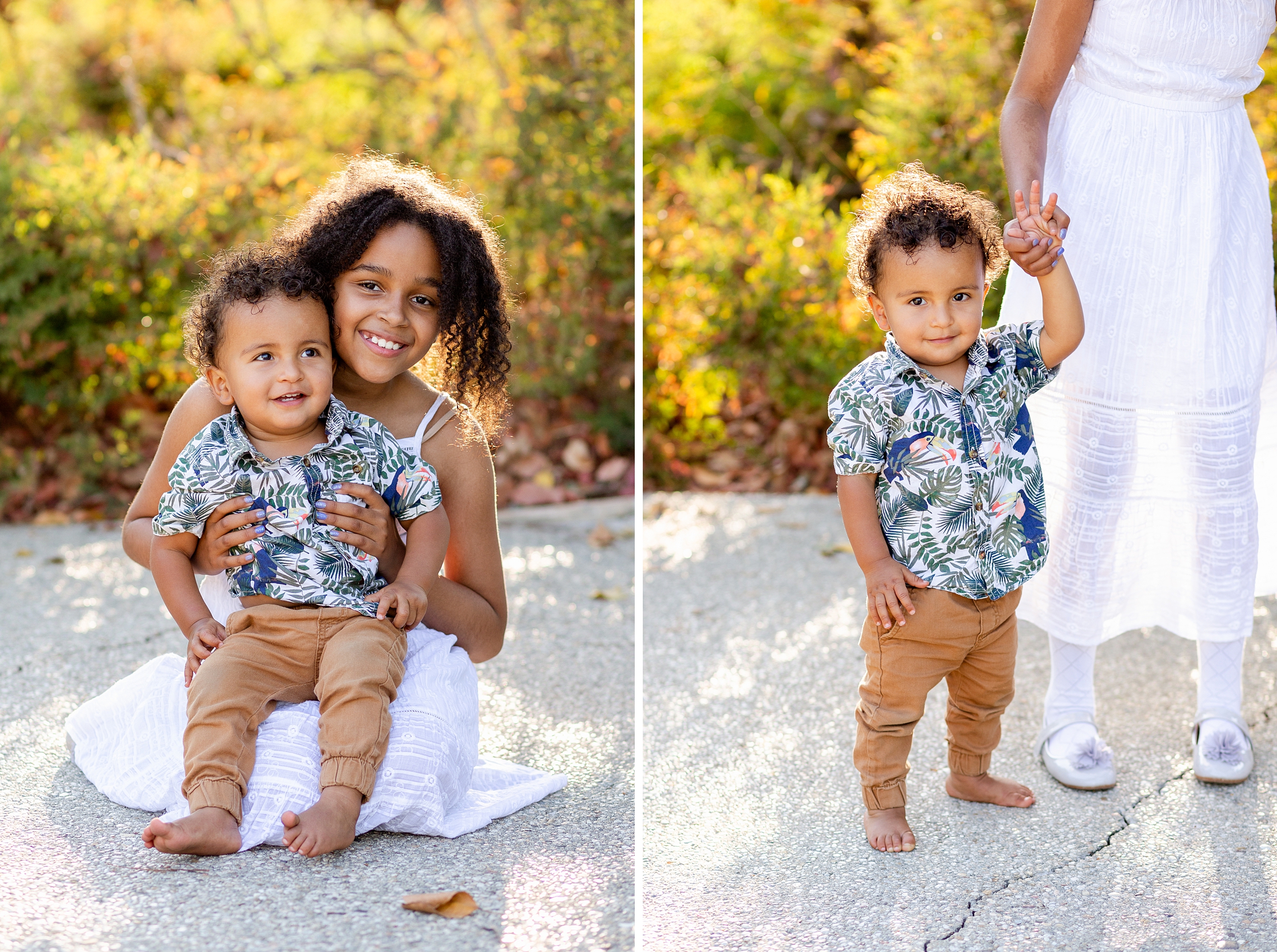 toddler boy with big sister at los angeles lifestyle session