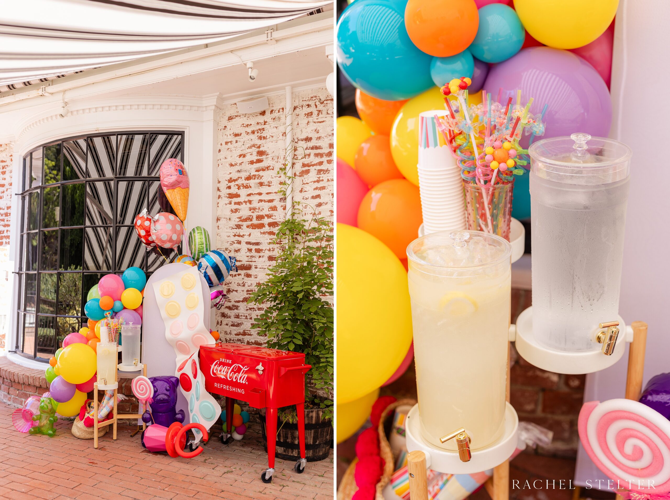 drink station at luxury Pacific Palisades kids birthday party