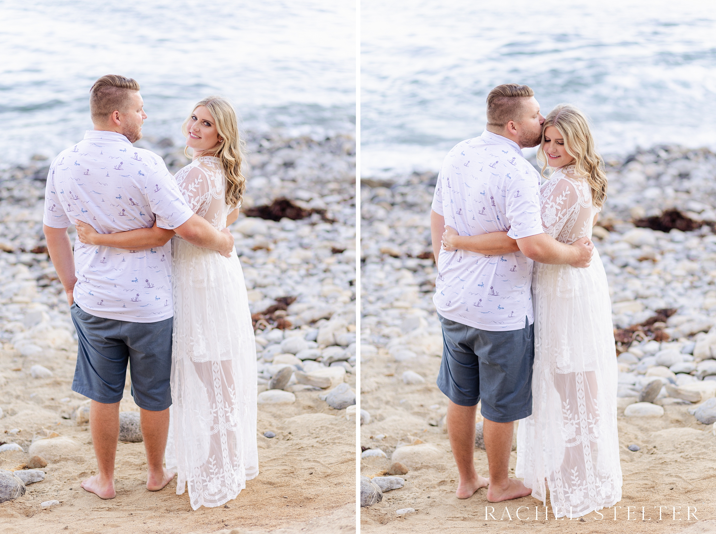 light and airy wardrobe for southern california beach engagement
