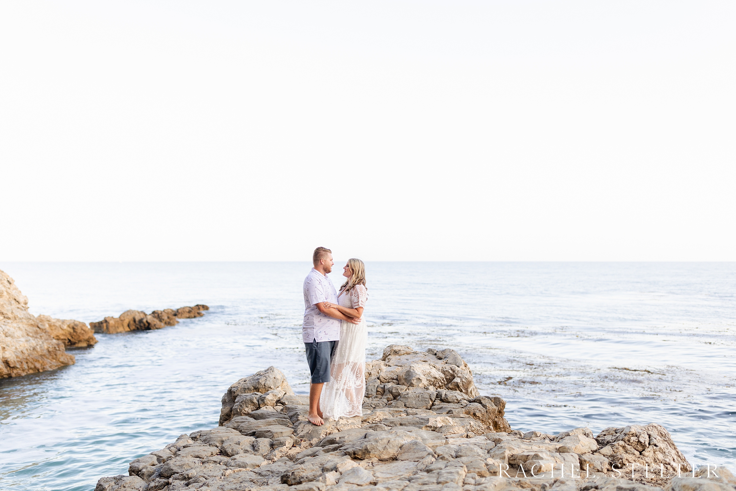 oceanside engagement session at Terranea Beach Cove