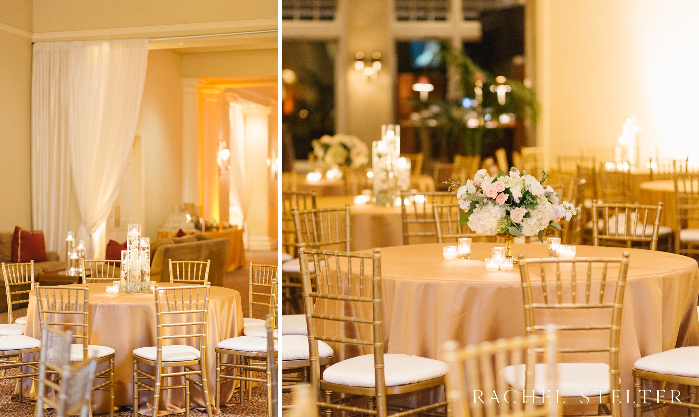 candlelit ballroom at Sherwood Country Club event