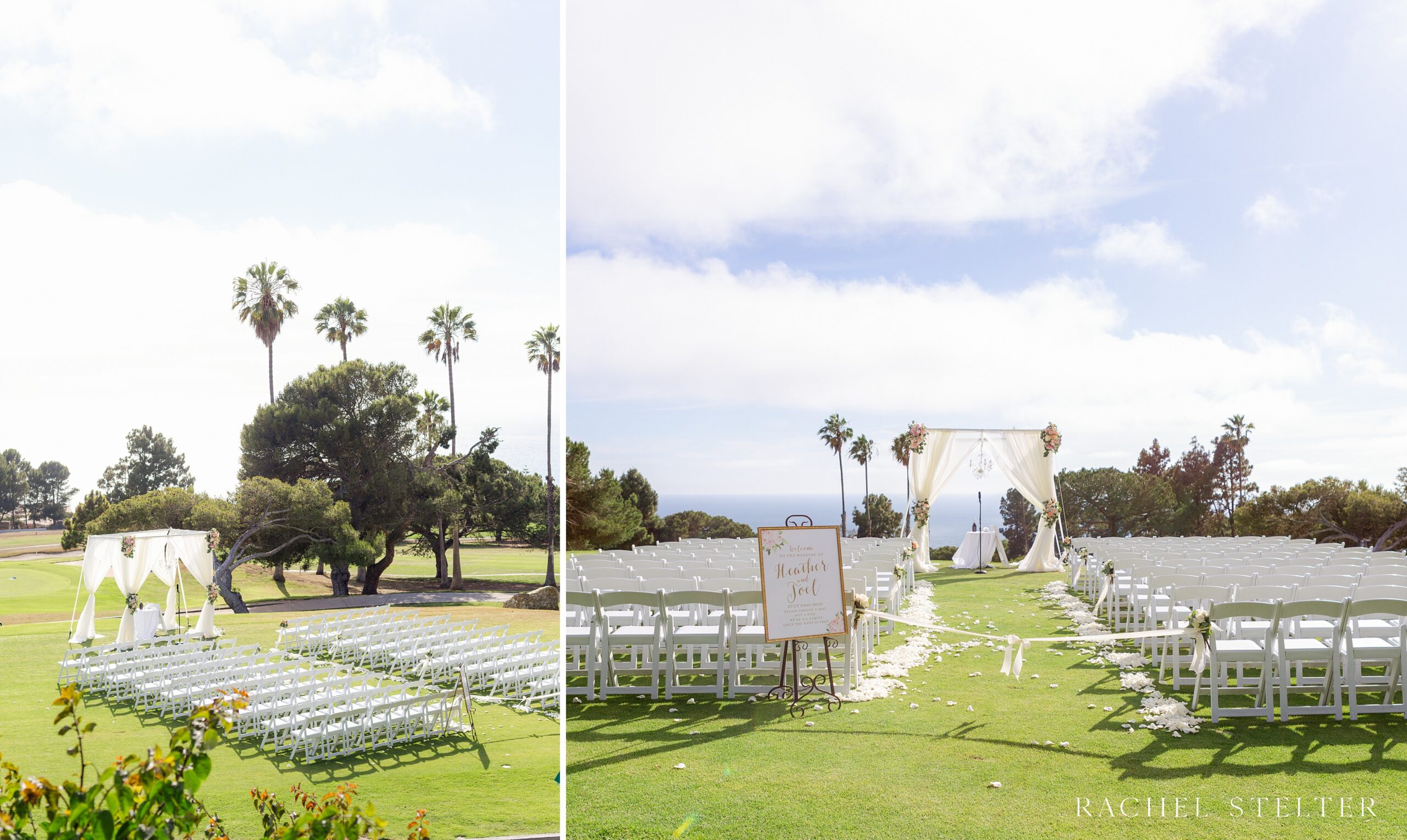 wedding ceremony with ocean view at Los Verdes Golf Course in Palos Verdes, CA