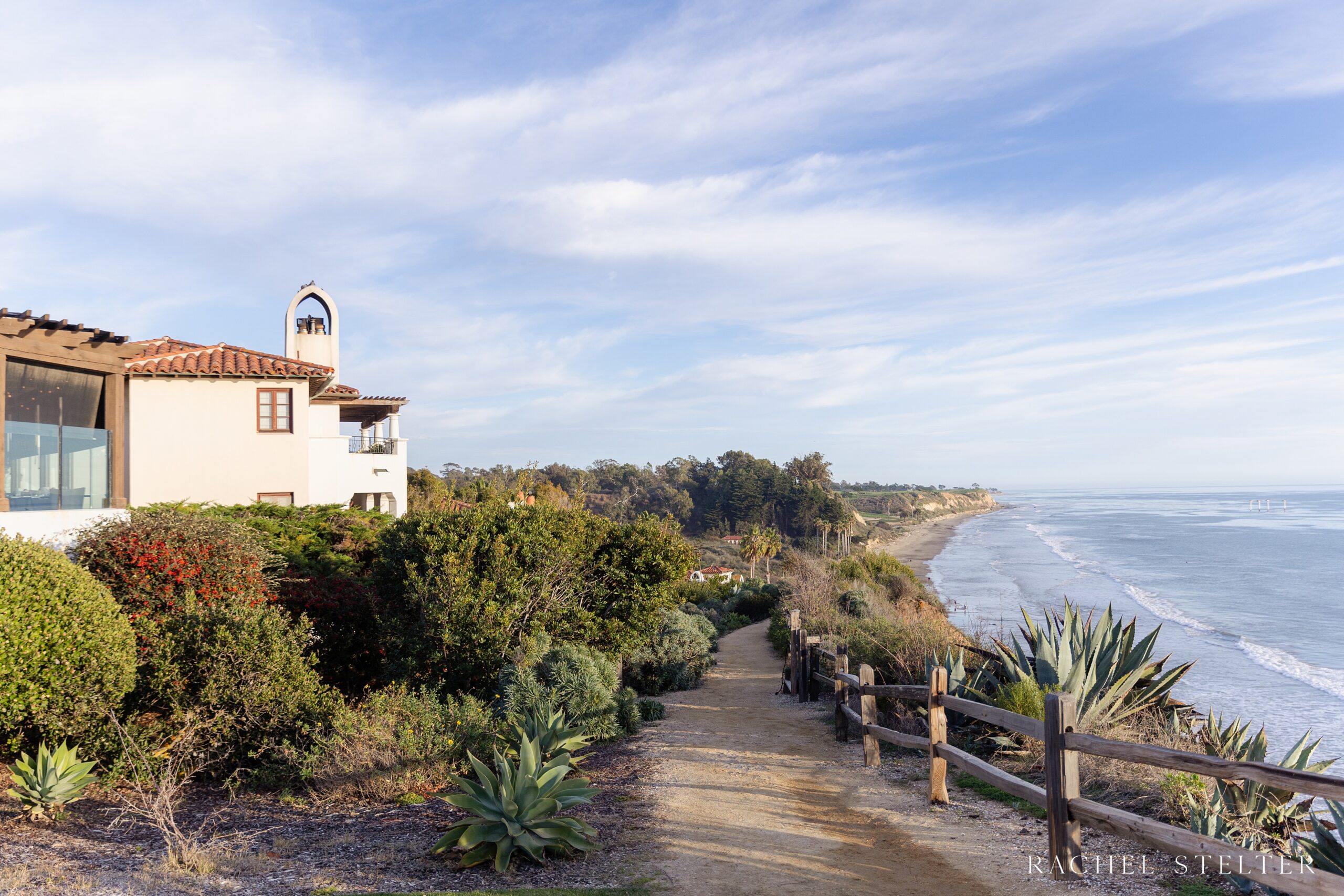 scenic ocean view pathway at luxury wedding venue in Santa Barbara, CA