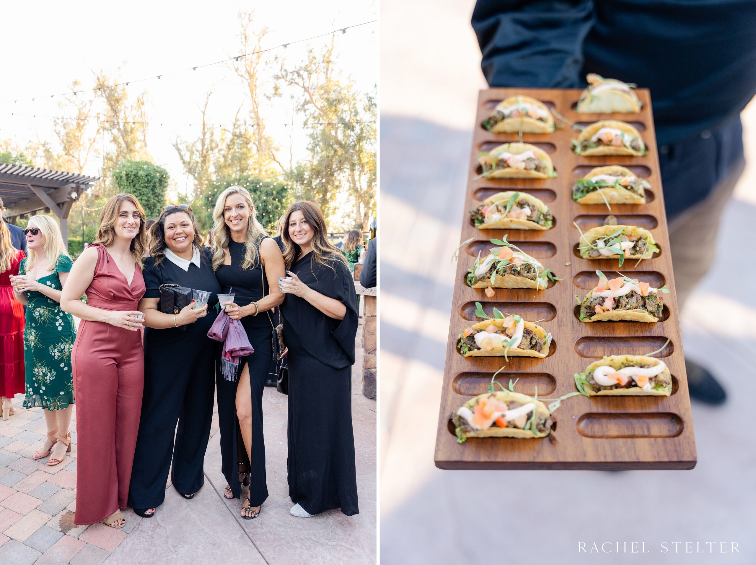 food and guests at outdoor wedding venue in moorpark