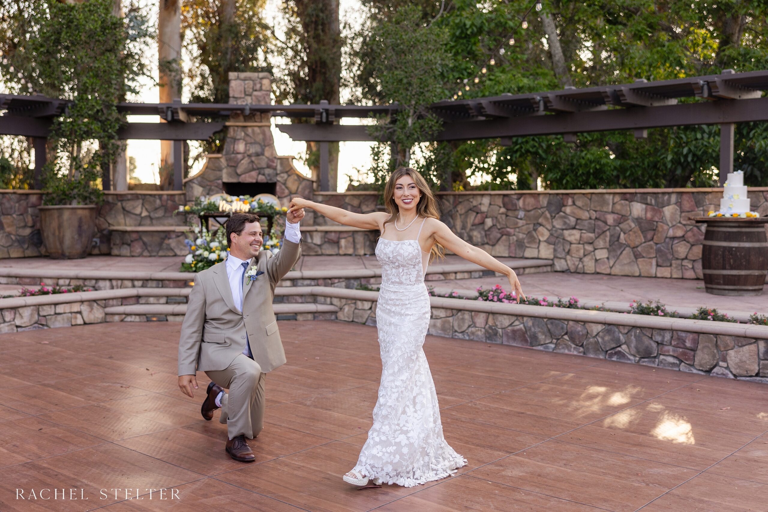 graceful first dance at outdoor california wedding